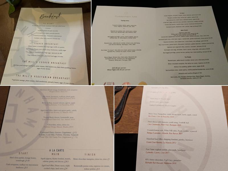 Tuddenham Mill Menu