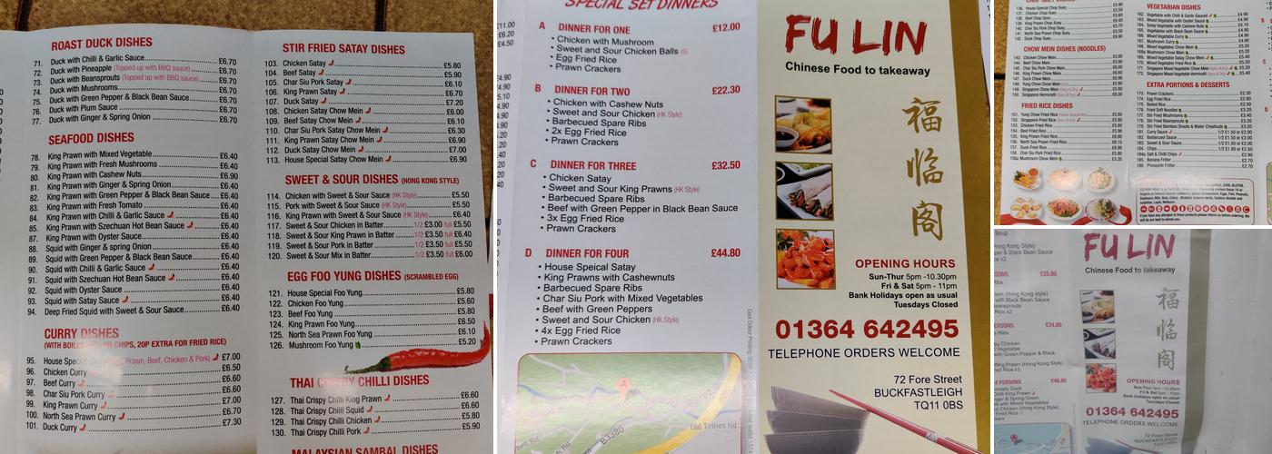 Fu Lin Menu