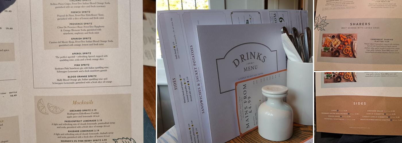 Dartbridge Inn Buckfastleigh Menu