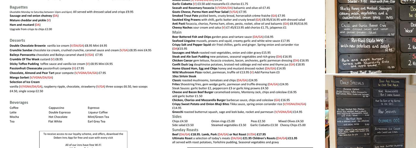 The Wilford Bridge Menu