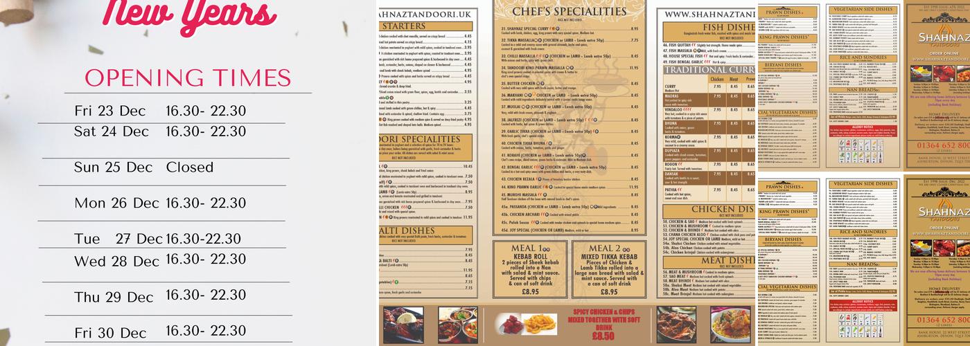 Shahnaz Tandoori Menu