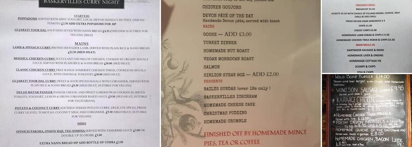 The Hound of the Baskervilles Menu