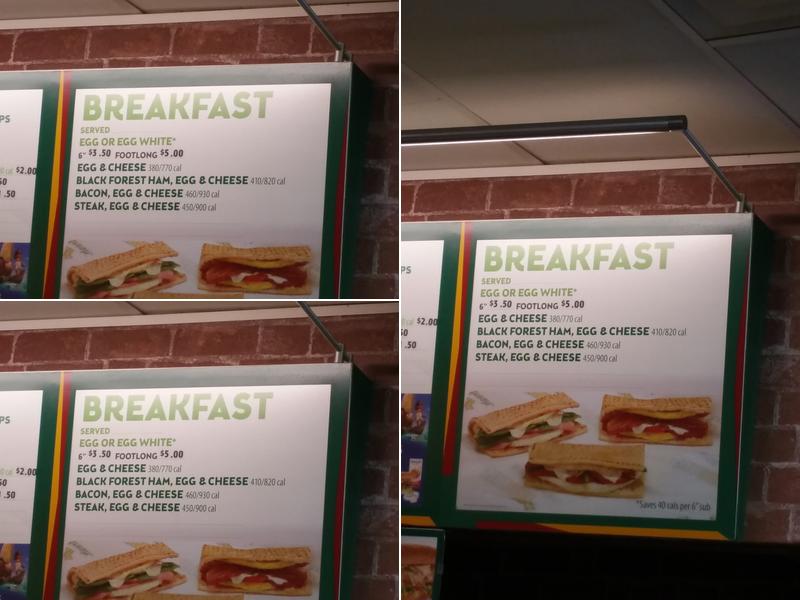 Subway Menu