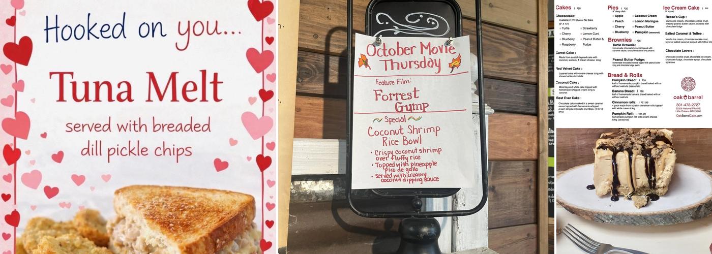 Oak Barrel Cafe Menu