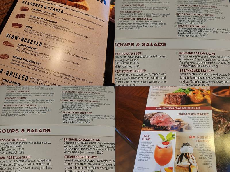 Outback Steakhouse Menu
