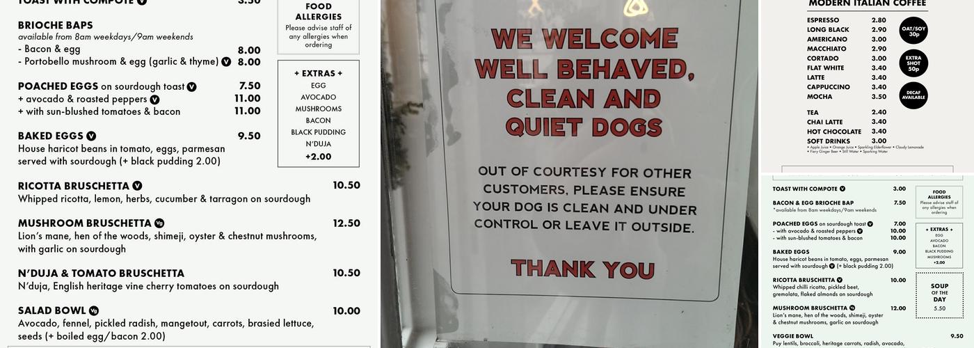 The Curator Totnes Menu