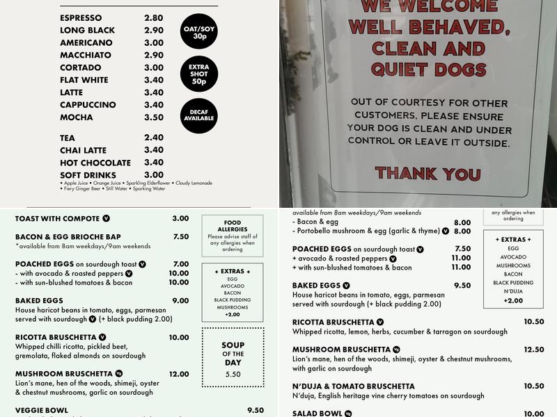 The Curator Totnes Menu