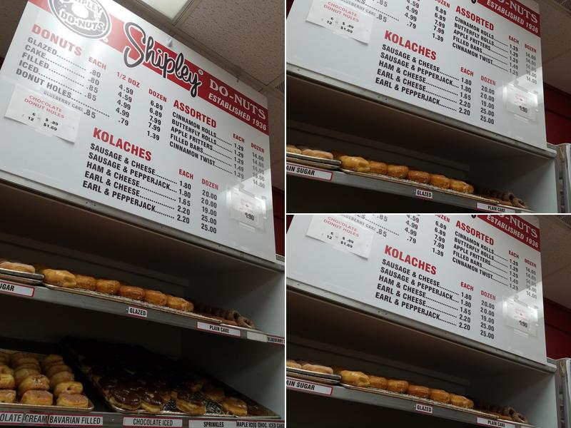 Shipley Do-Nuts Menu