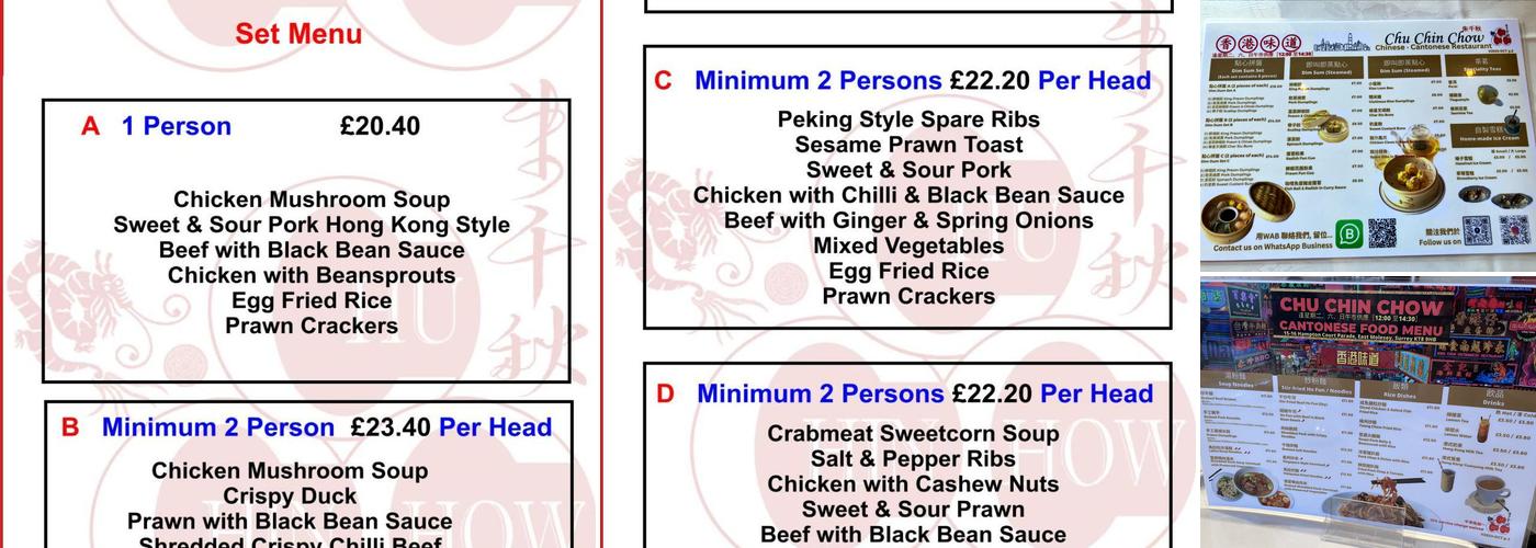 Chu Chin Chow Menu
