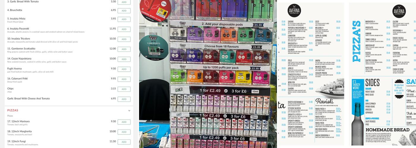 Restaurant Averna Menu