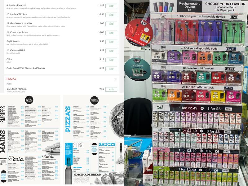 Restaurant Averna Menu