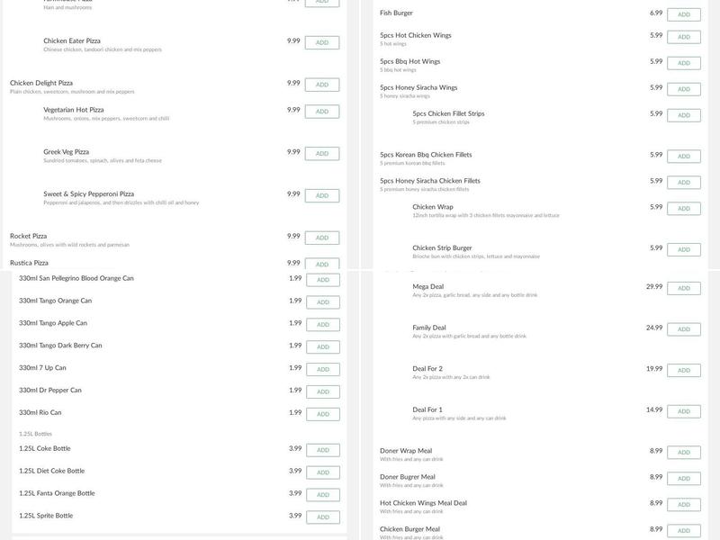 Olive Tree Pizza Menu