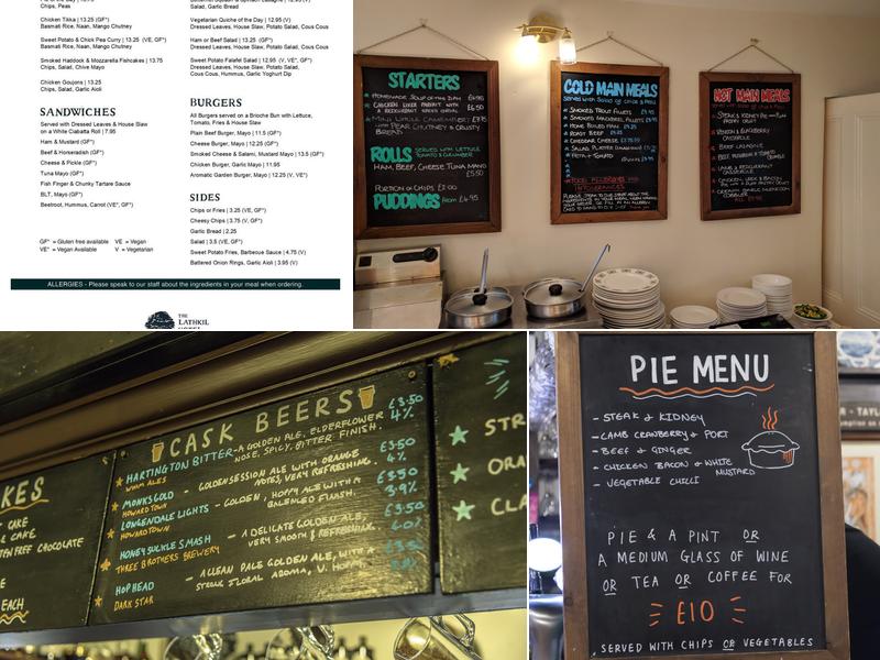 The Lathkil Hotel Menu