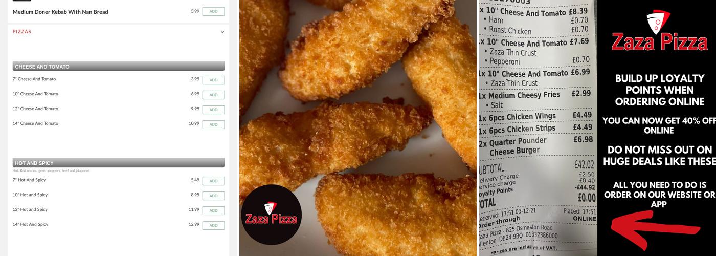 Zaza Pizza Menu