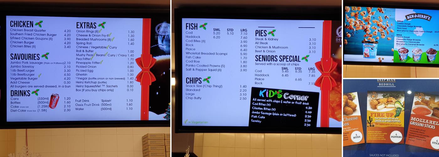 Deep Blue Fish & Chips Menu