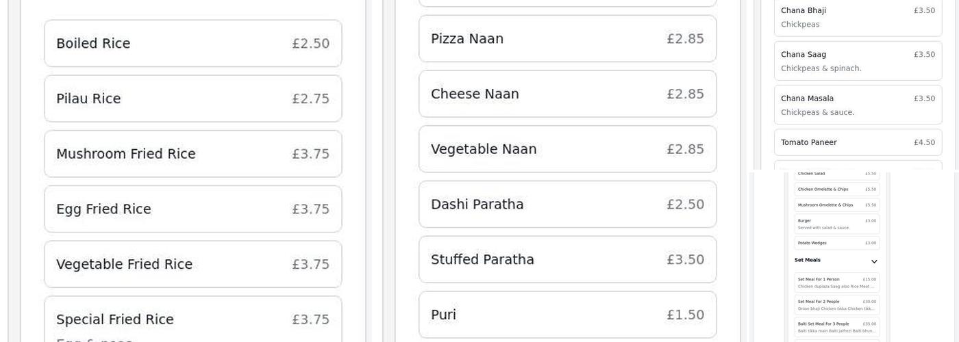 Chilli Hut Takeaway Menu