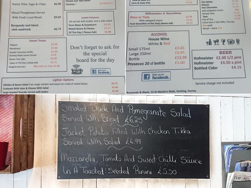 Burgundy & Black Menu