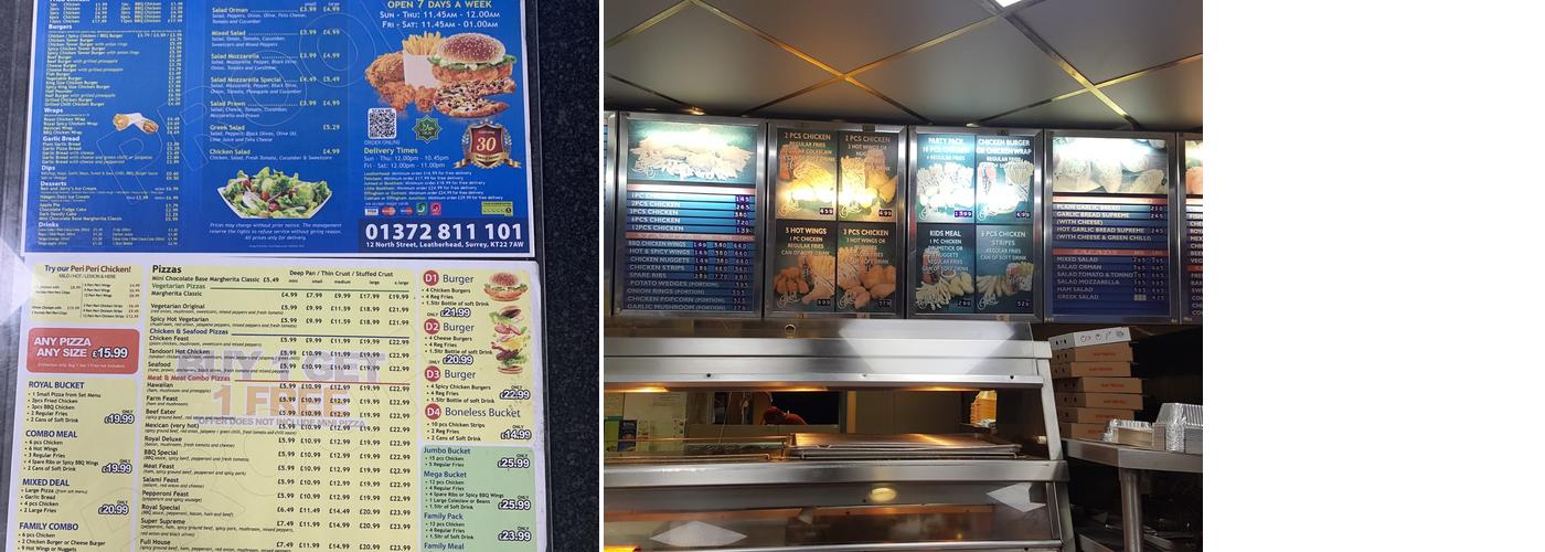 Royal Fried Chicken & Pizza Menu