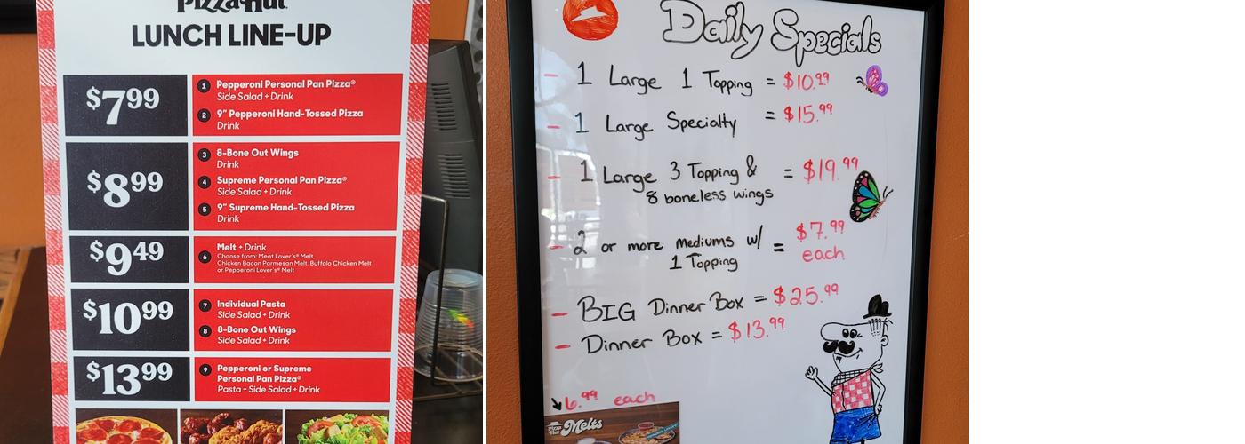 Pizza Hut Menu