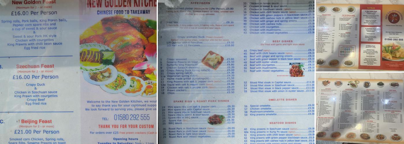 New Golden Kitchen Menu