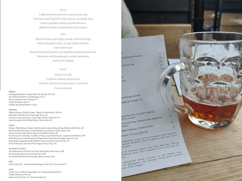 The Standard Inn Menu