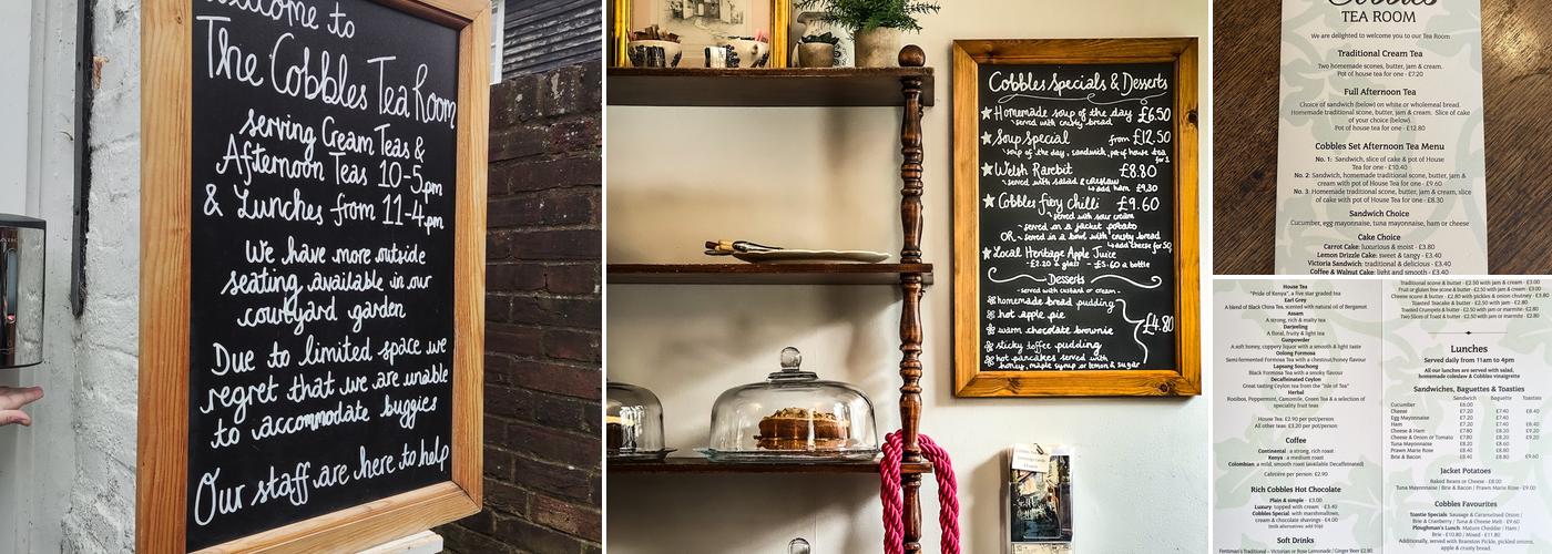 The Cobbles Tea Room Menu