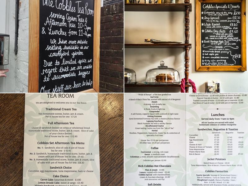 The Cobbles Tea Room Menu