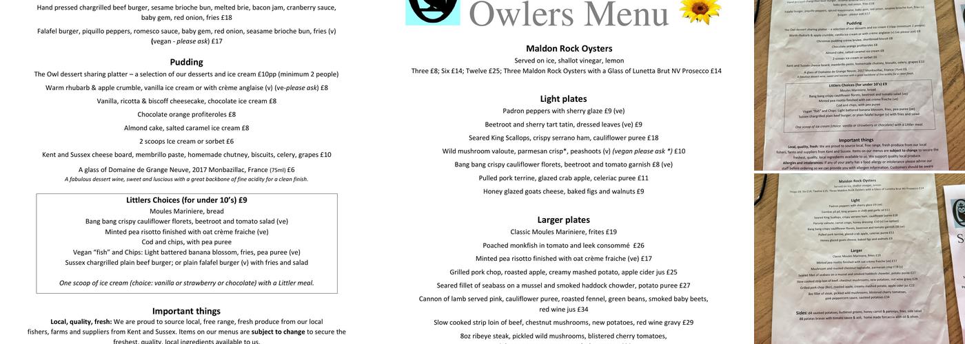 The Owl Menu