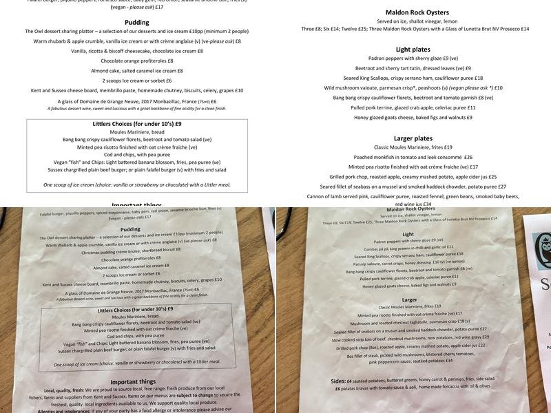 The Owl Menu