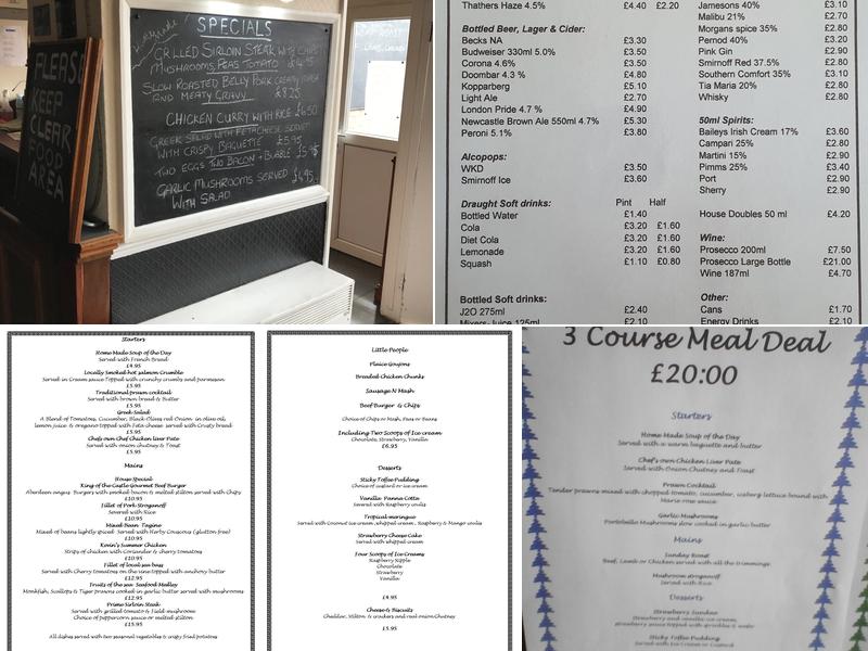 The Camber Castle Menu