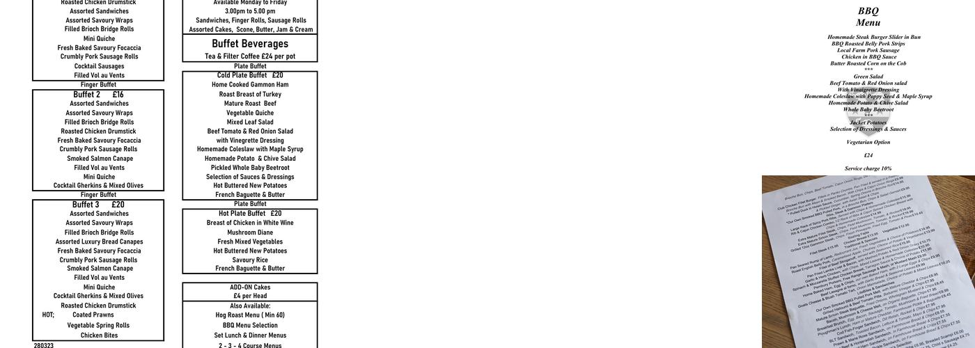 Camden Arms Hotel Menu