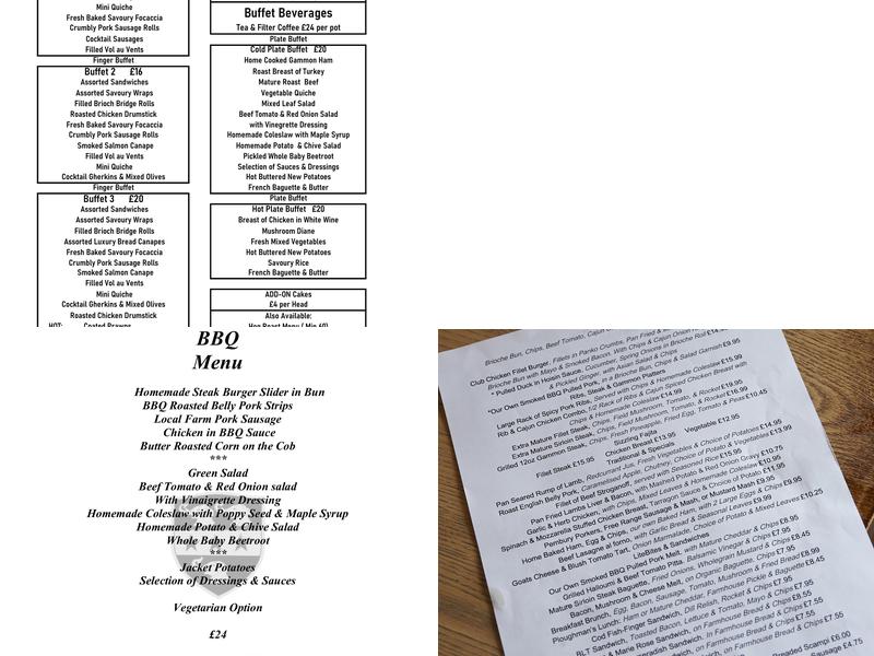 Camden Arms Hotel Menu