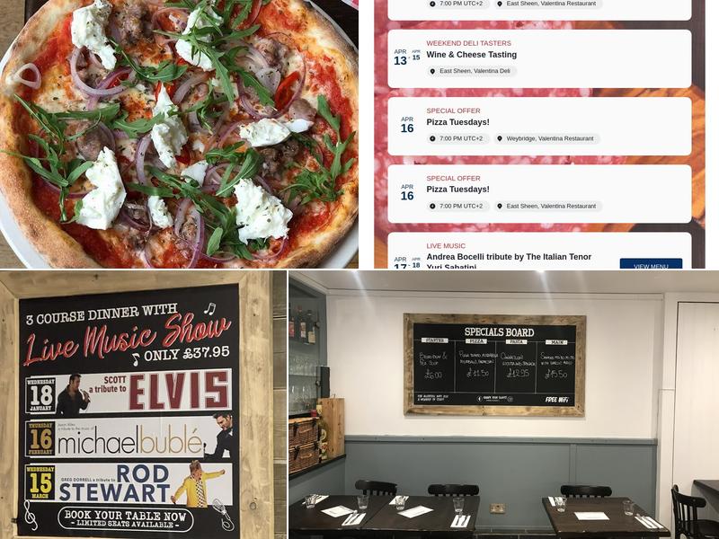 Valentina Italian Restaurant, Bar & Kitchen - Weybridge Menu