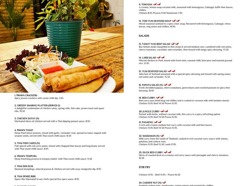 The Greedy Elephant Menu