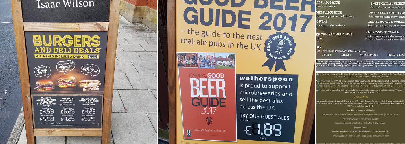 The Isaac Wilson Menu