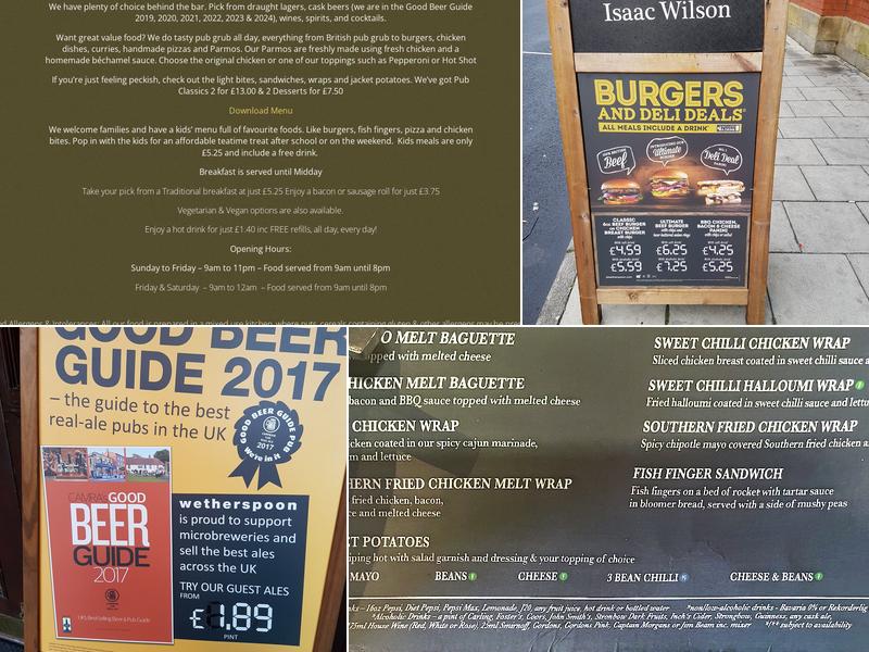 The Isaac Wilson Menu