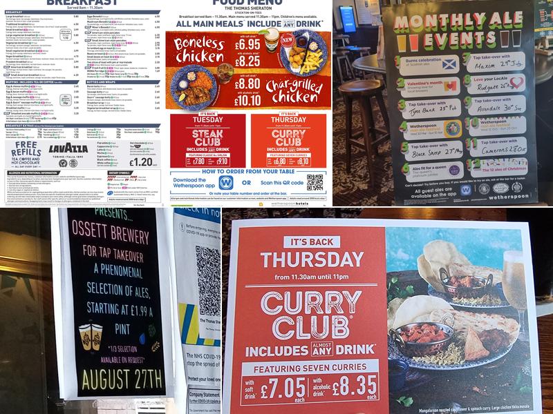 The Thomas Sheraton - JD Wetherspoon Menu