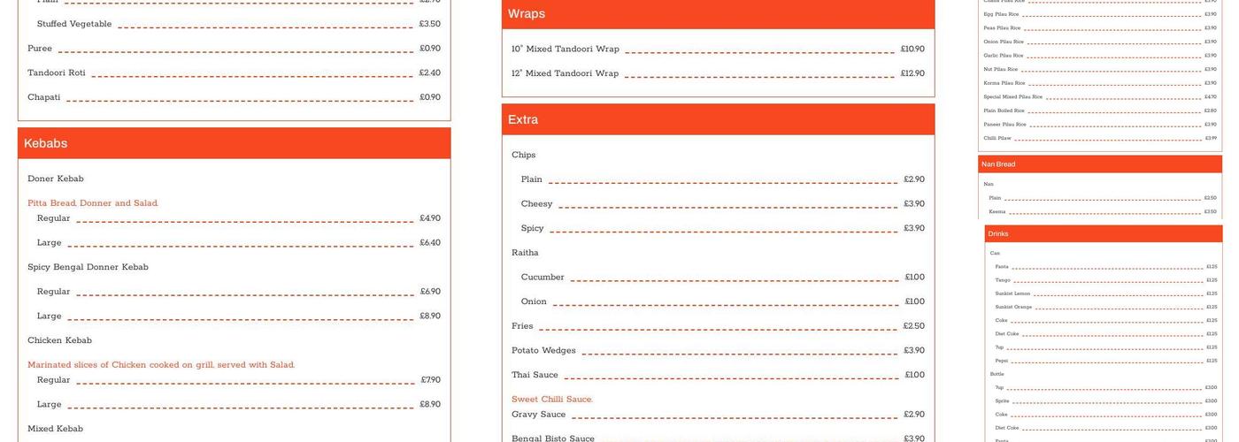Jesmond Tandoori Menu