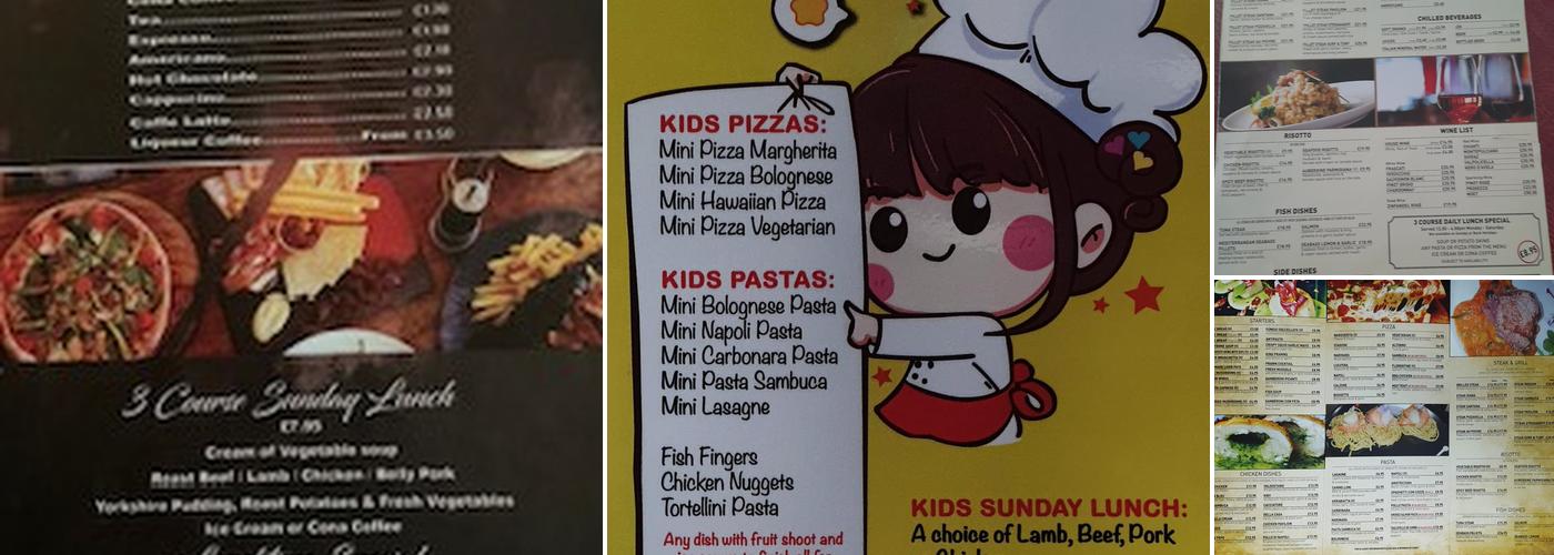 Sambuca Pavilion Menu