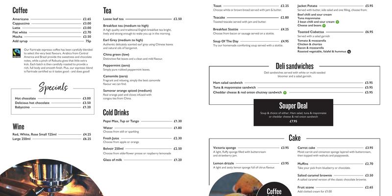 Laing Art Gallery Menu