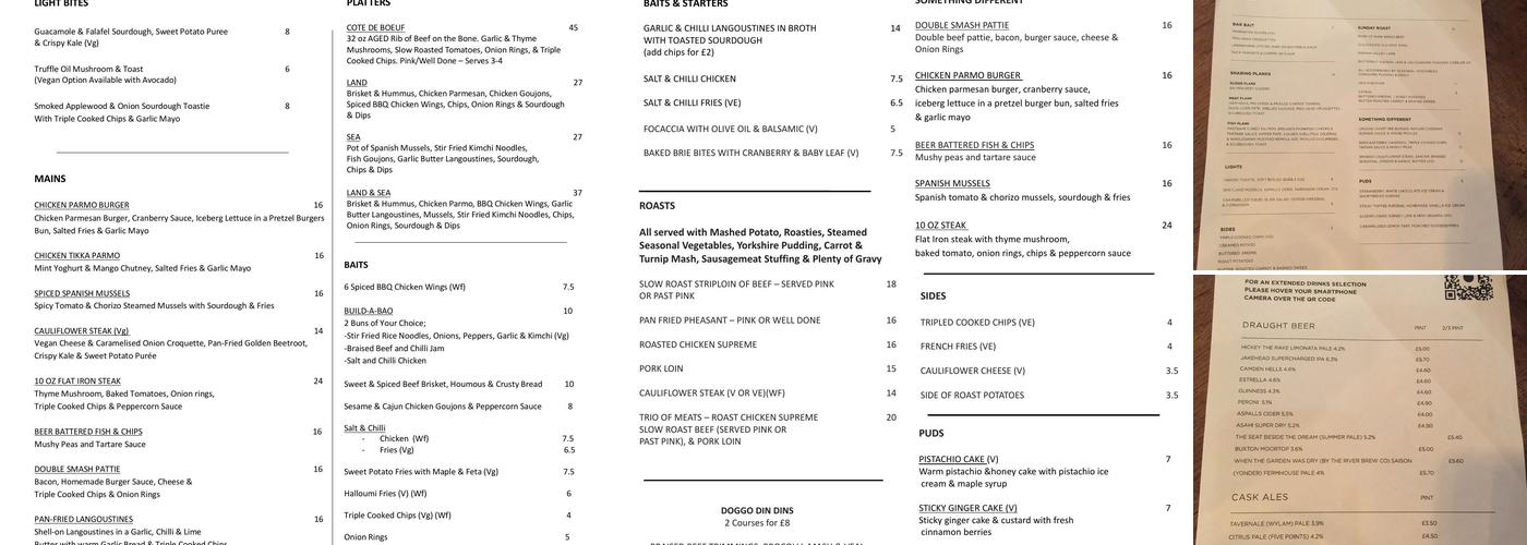 The Bridge Tavern Menu