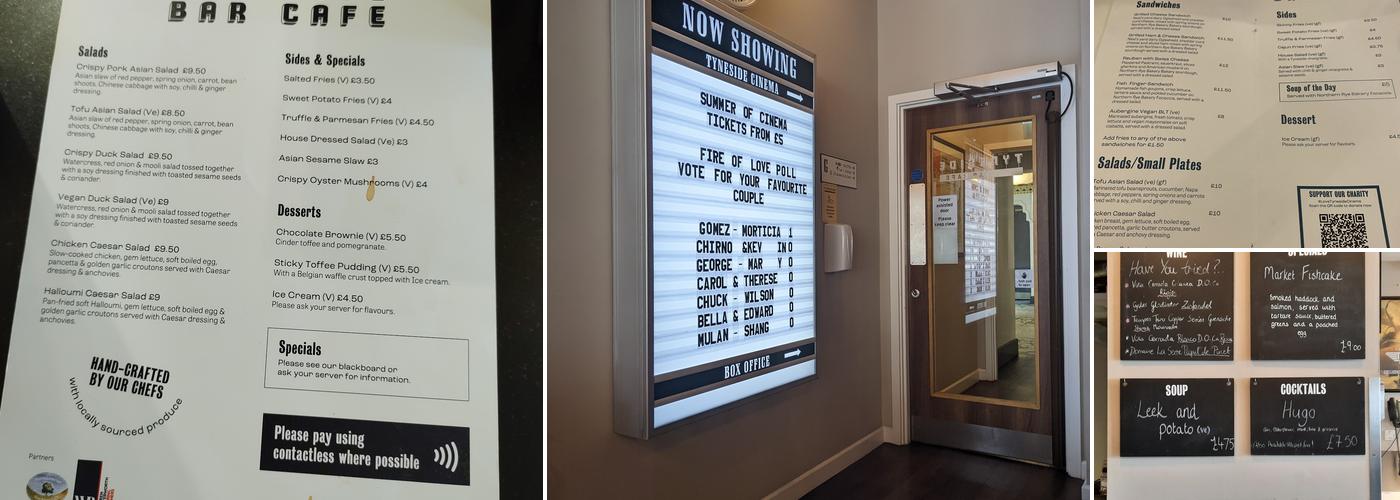 Tyneside Bar Cafe Menu