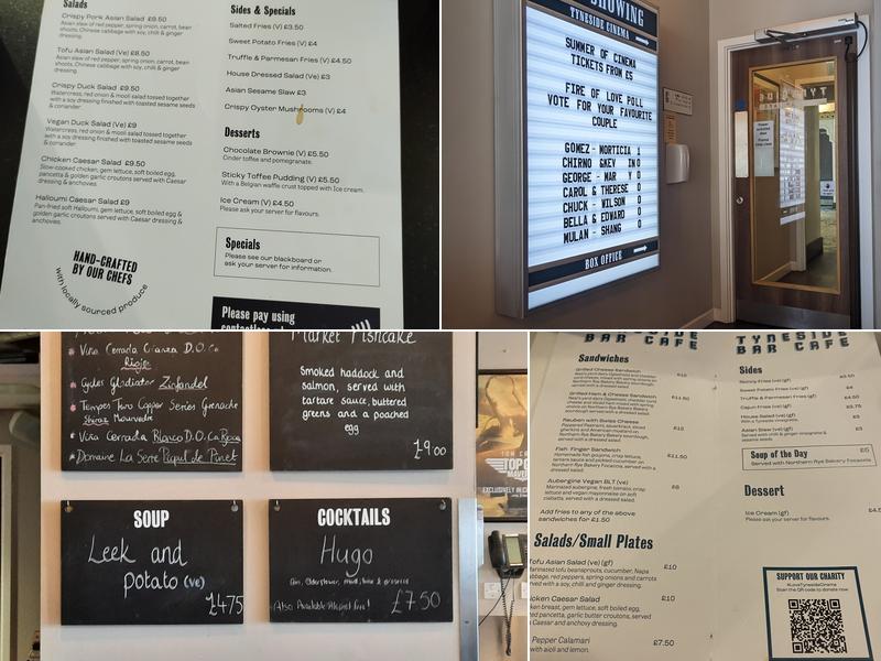 Tyneside Bar Cafe Menu