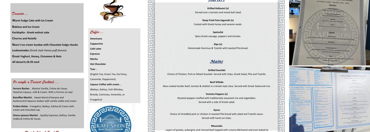 Kafeneon Menu