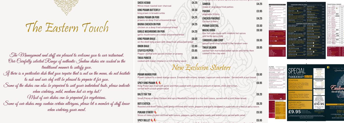 Eastern Touch Menu