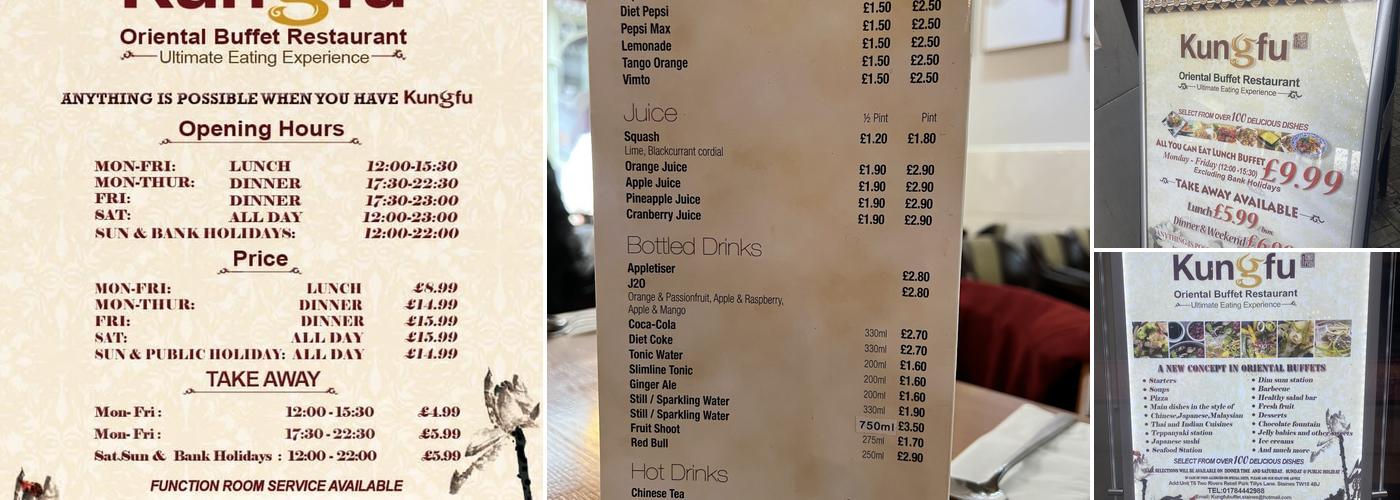 Kung-fu Oriental Buffet Menu