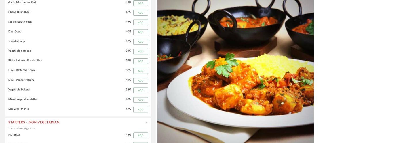 Gosforth Motijheel Tandoori Menu