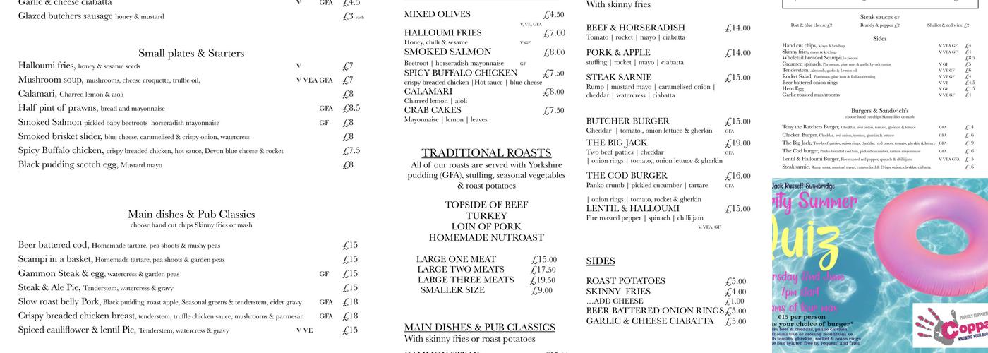 The Jack Russell Menu
