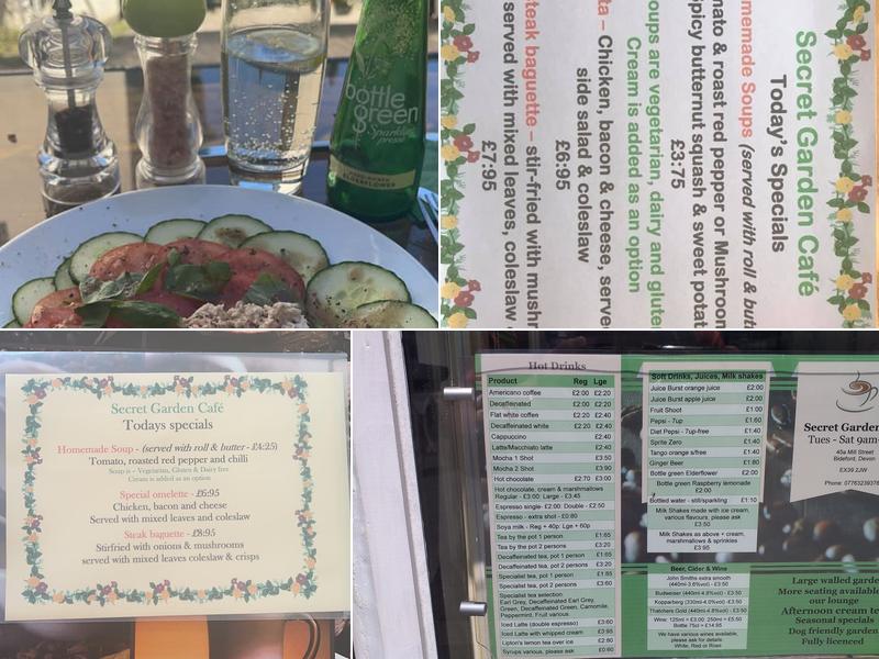 Secret Garden Cafe Menu
