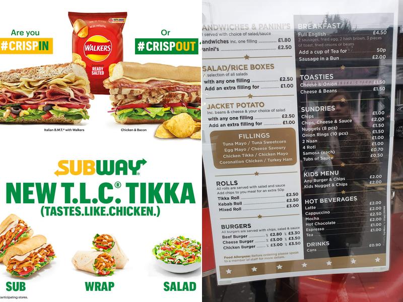 Subway Menu